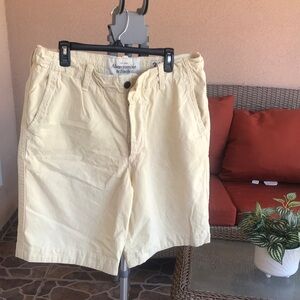 Abercrombie & Fitch Men's Tan Flat Front Shorts